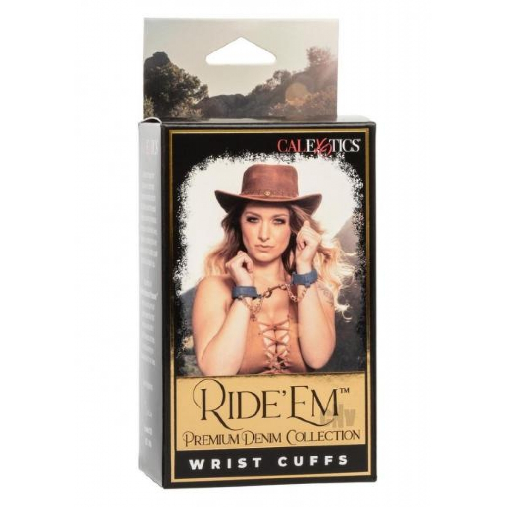 Ride Em Premium Denim Coll Wrist Cuffs - California Exotic Novelties, Llc