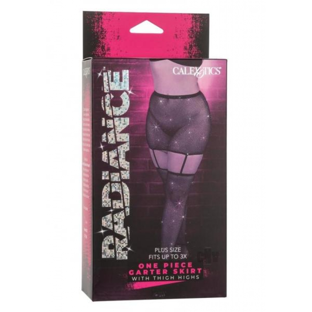 Radiance Plus Size Garter Skirt with Thigh Highs