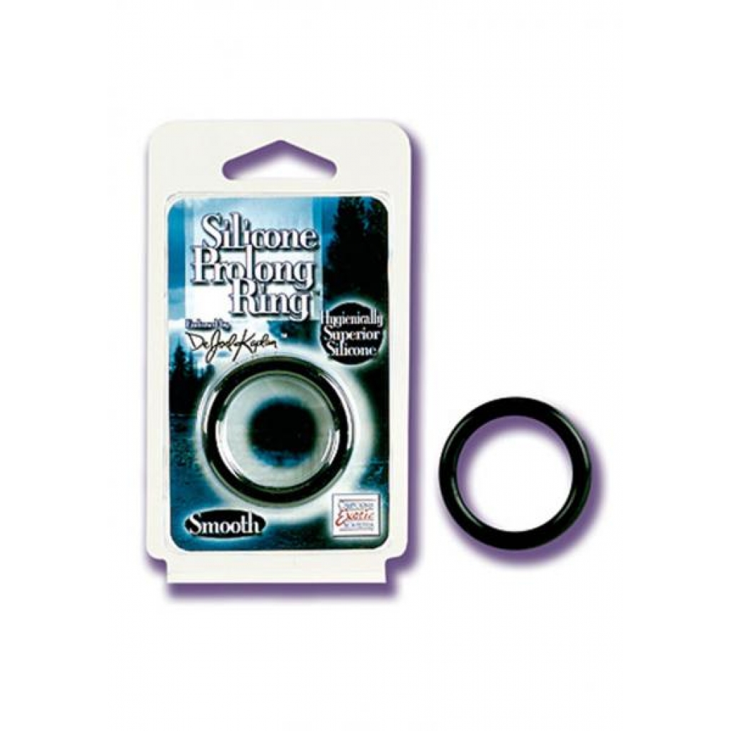 DR JOEL KAPLAN SILICONE PROLONG RING SMOOTH BLACK - Cal Exotics