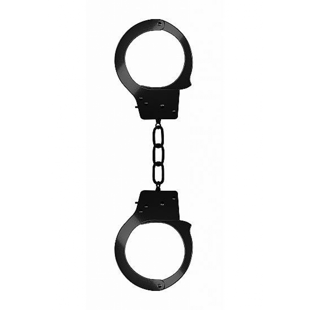 Ouch Beginners Handcuffs Metal Black - Shots Toys