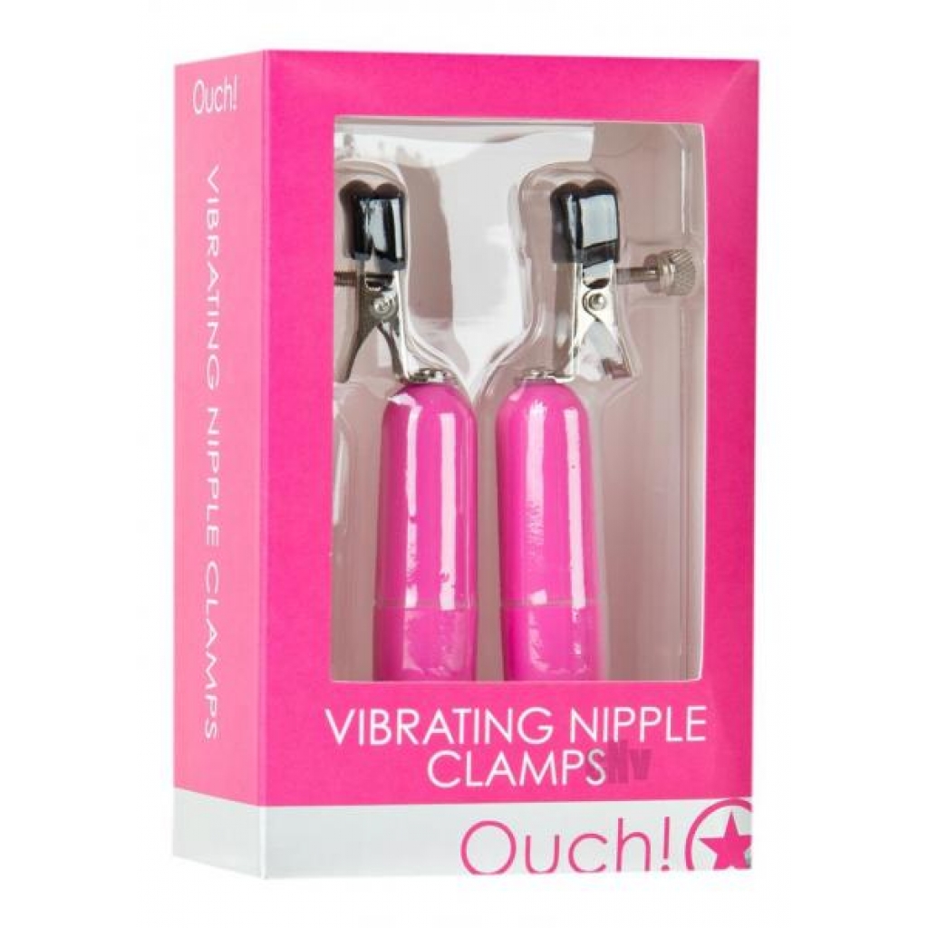 Ouch Vibrating Nipple Clamps Pink - Shots America Llc