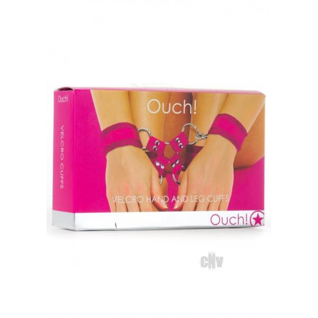 Ouch Velcro Hand/leg Cuffs Pink - Shots America Llc