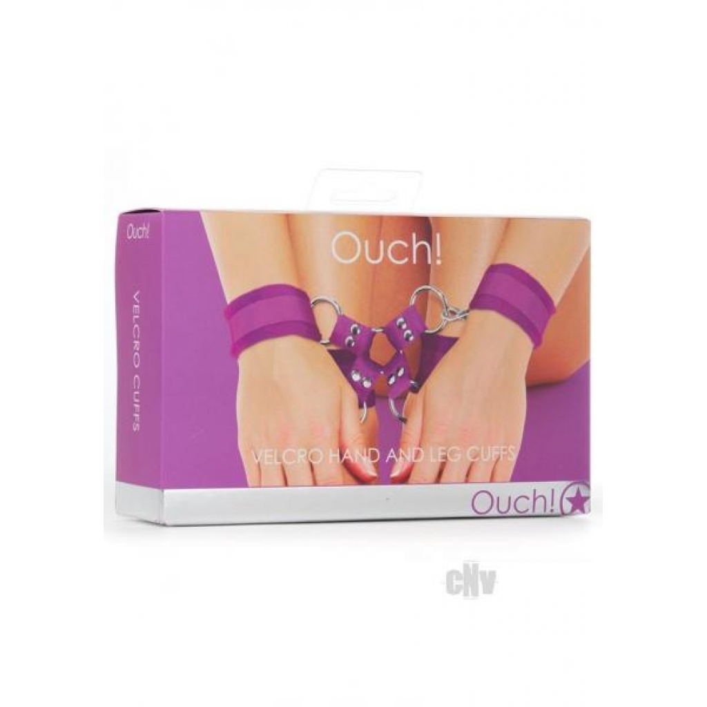 Ouch Velcro Hand/leg Cuffs Purple - Shots America Llc