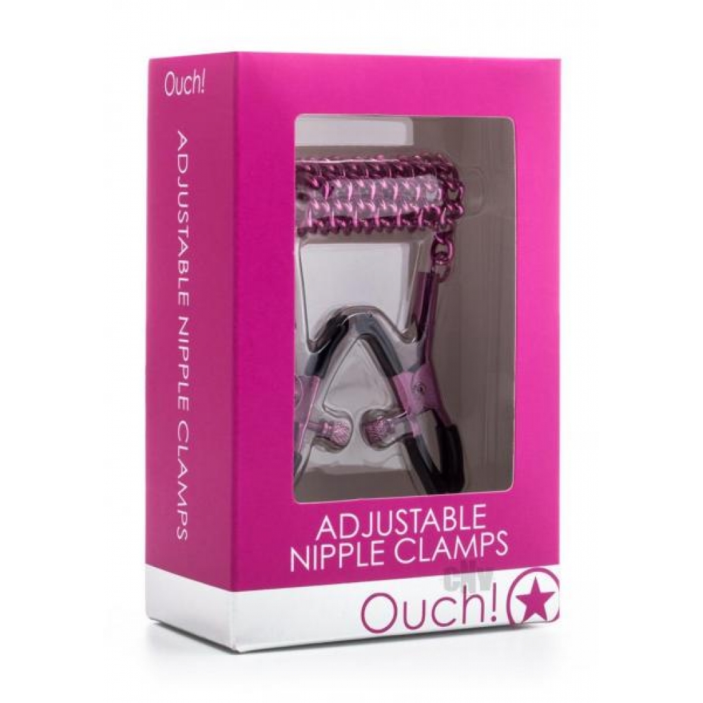 Ouch Adjustable Nipple Clamps Pink - Shots America Llc