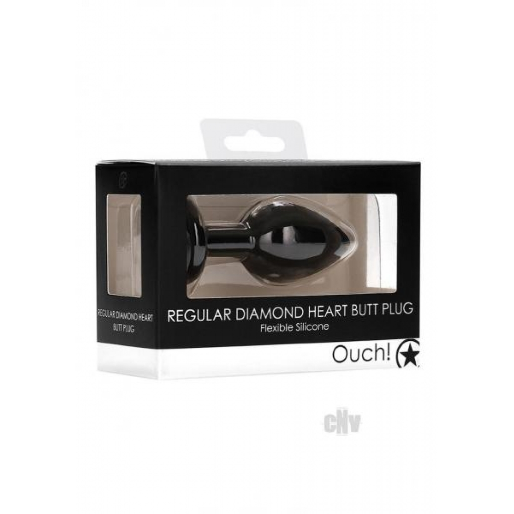 Ouch Diamond Heart Butt Plug in Black