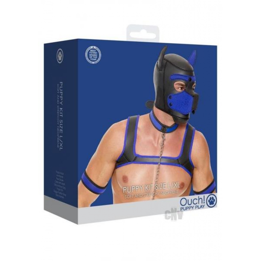 Ouch Neoprene Puppy Kit L/xl Blue - Shots America Llc