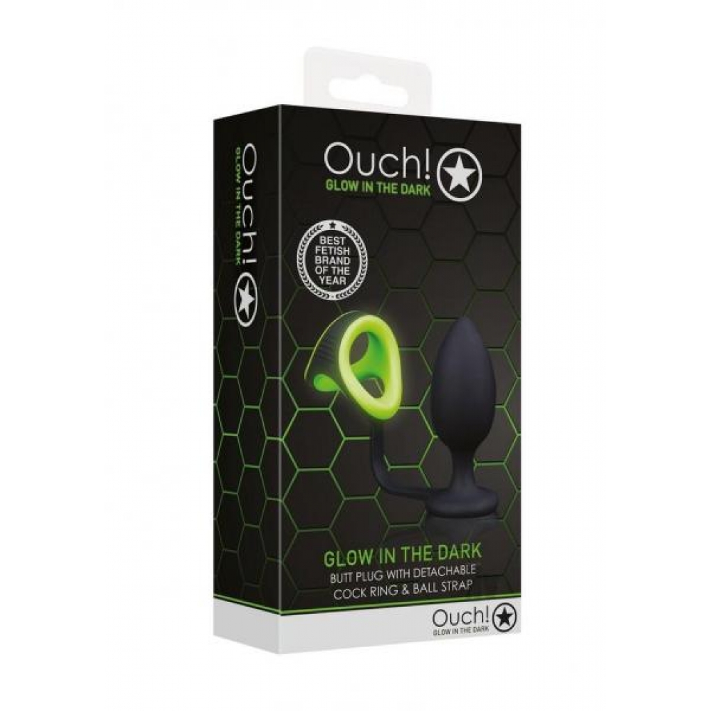 Ouch Butt Plug Cockring Ballstrap Gitd