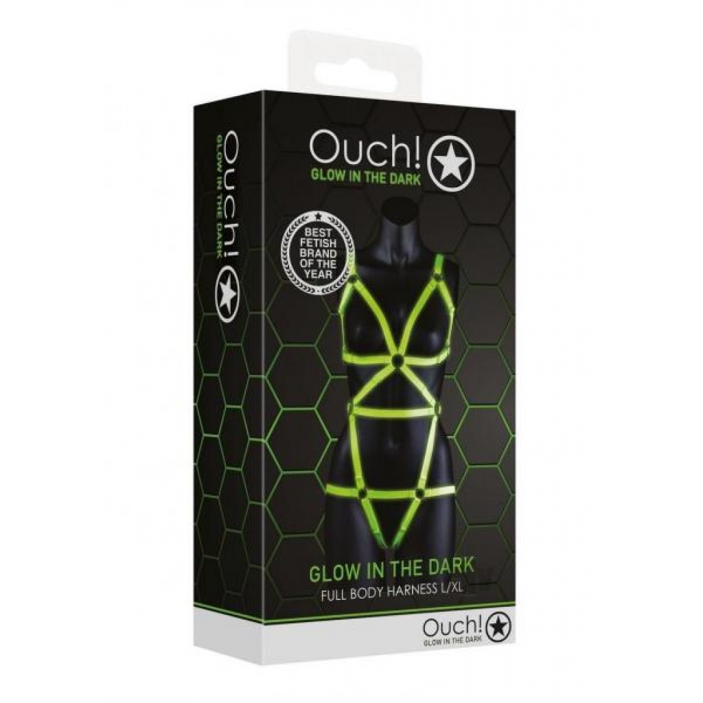 Ouch Full Body Harness L/xl Gitd - Shots America Llc