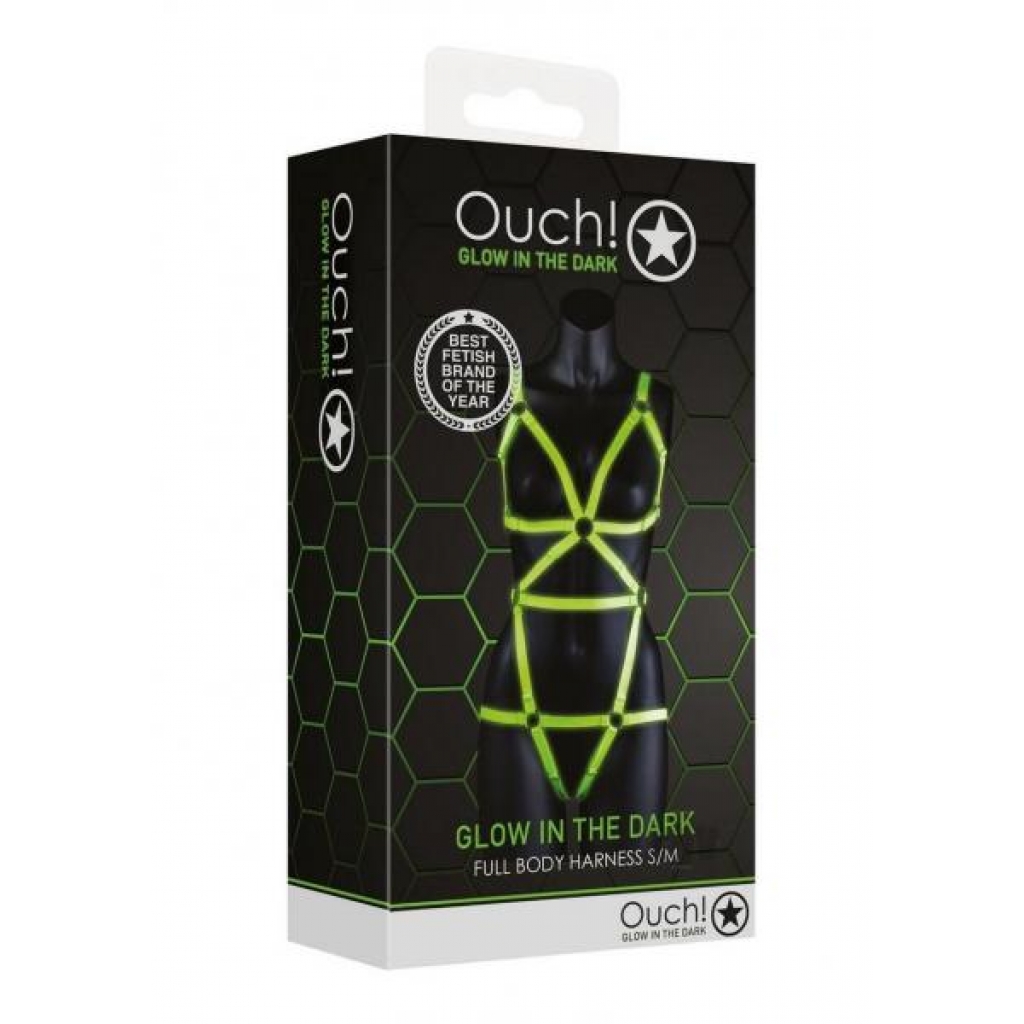 Ouch! Glow in the Dark Full Body Harness - S/M