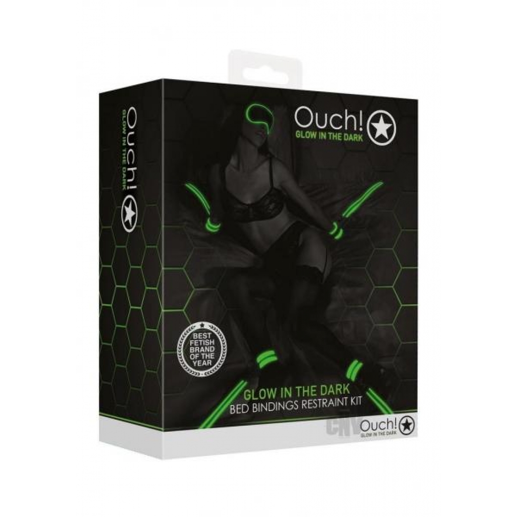 Ouch Bed Bindings Restraint Kit - Glow in the Dark