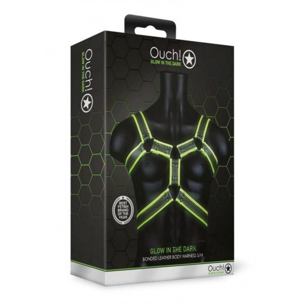 Ouch Body Harness Gitd S/m - Shots America Llc