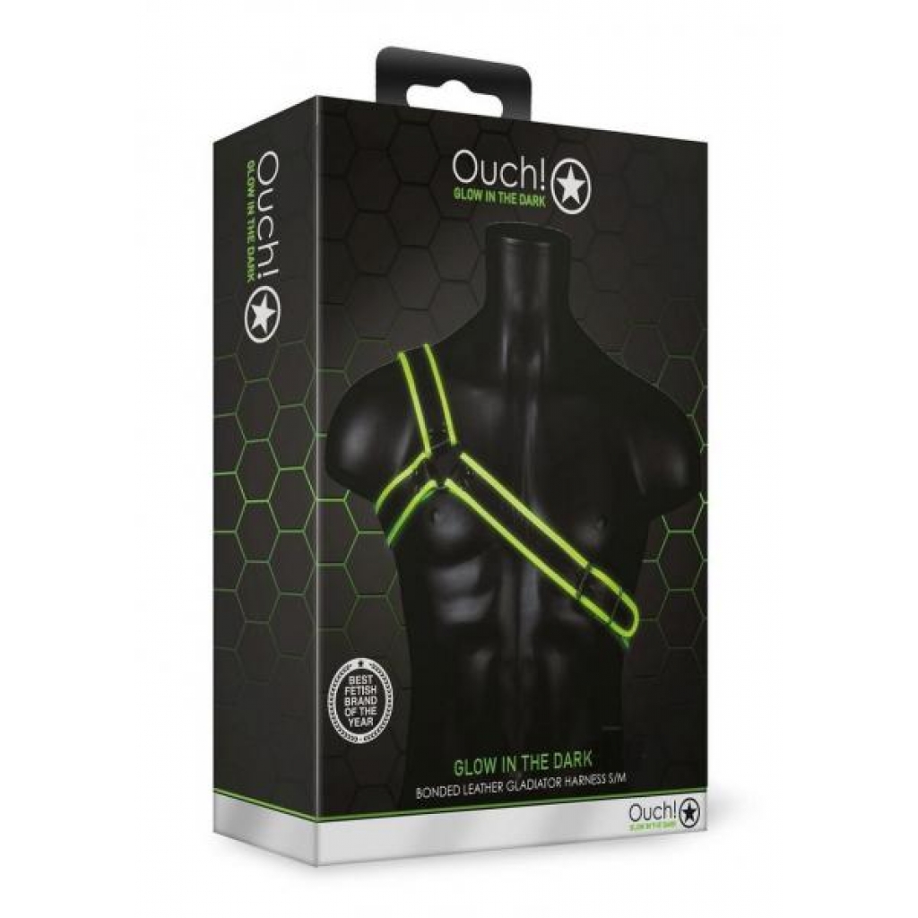 Ouch! Glow in the Dark Gladiator Harness - S/M