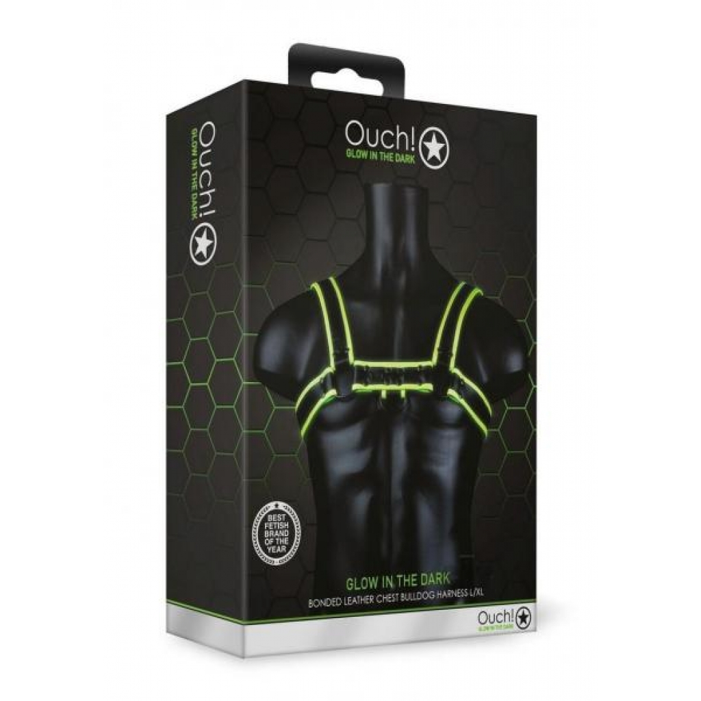 Ouch Chest Bulldog Harness L/xl Gitd - Shots America Llc