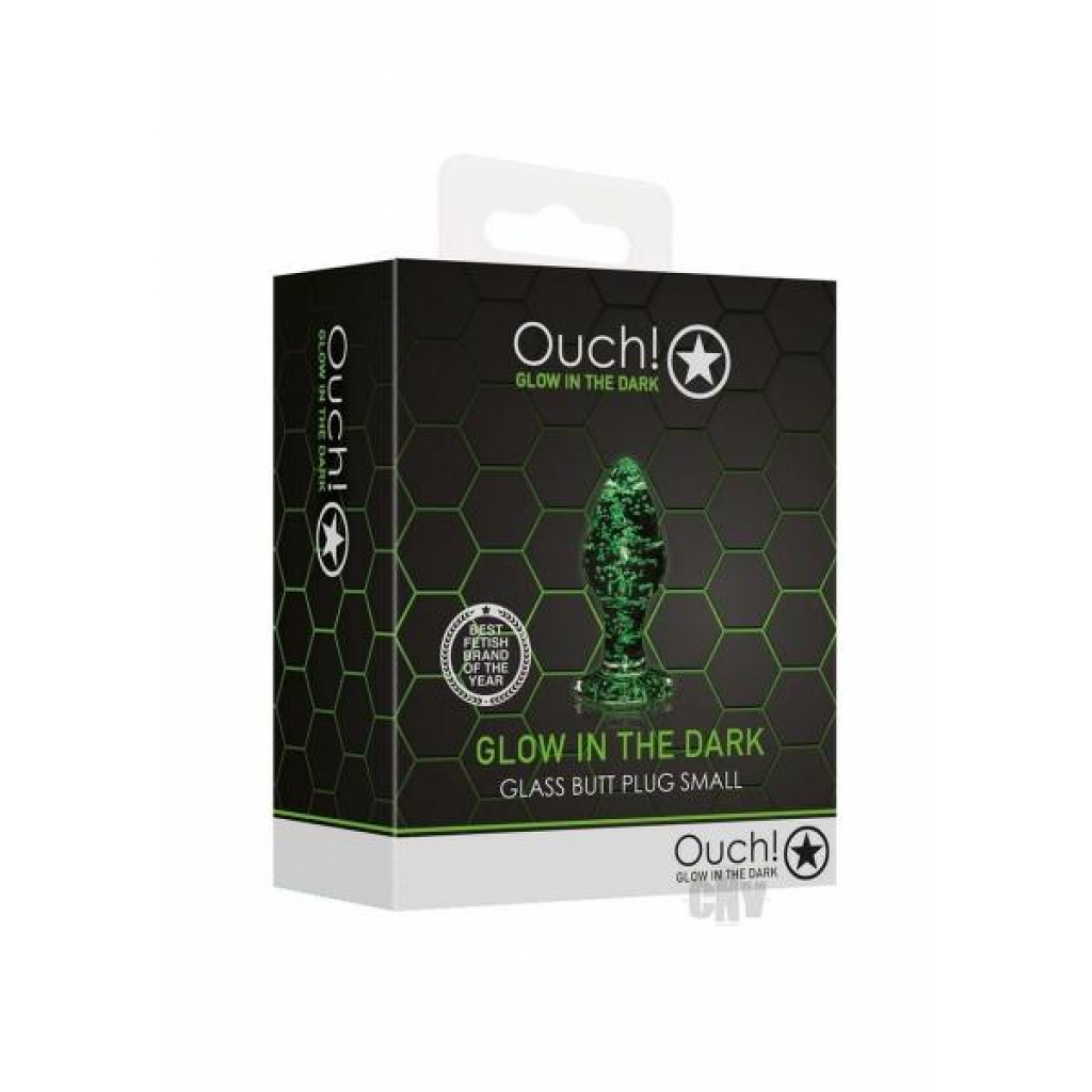 Ouch Glass Butt Plug Gitd Sm - Shots America Llc