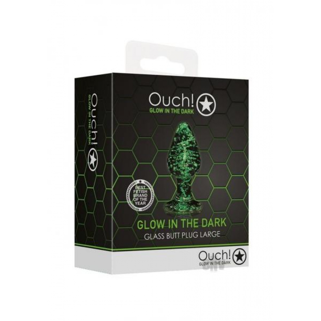 Ouch Glass Butt Plug Gitd Lg - Shots America Llc