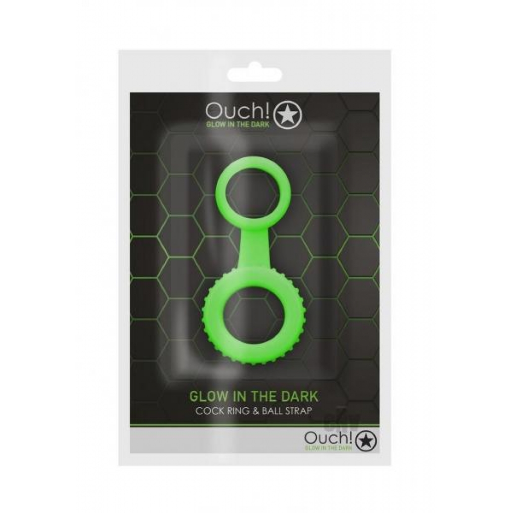 Ouch! Glow in the Dark Cock Ring with Ball Strap