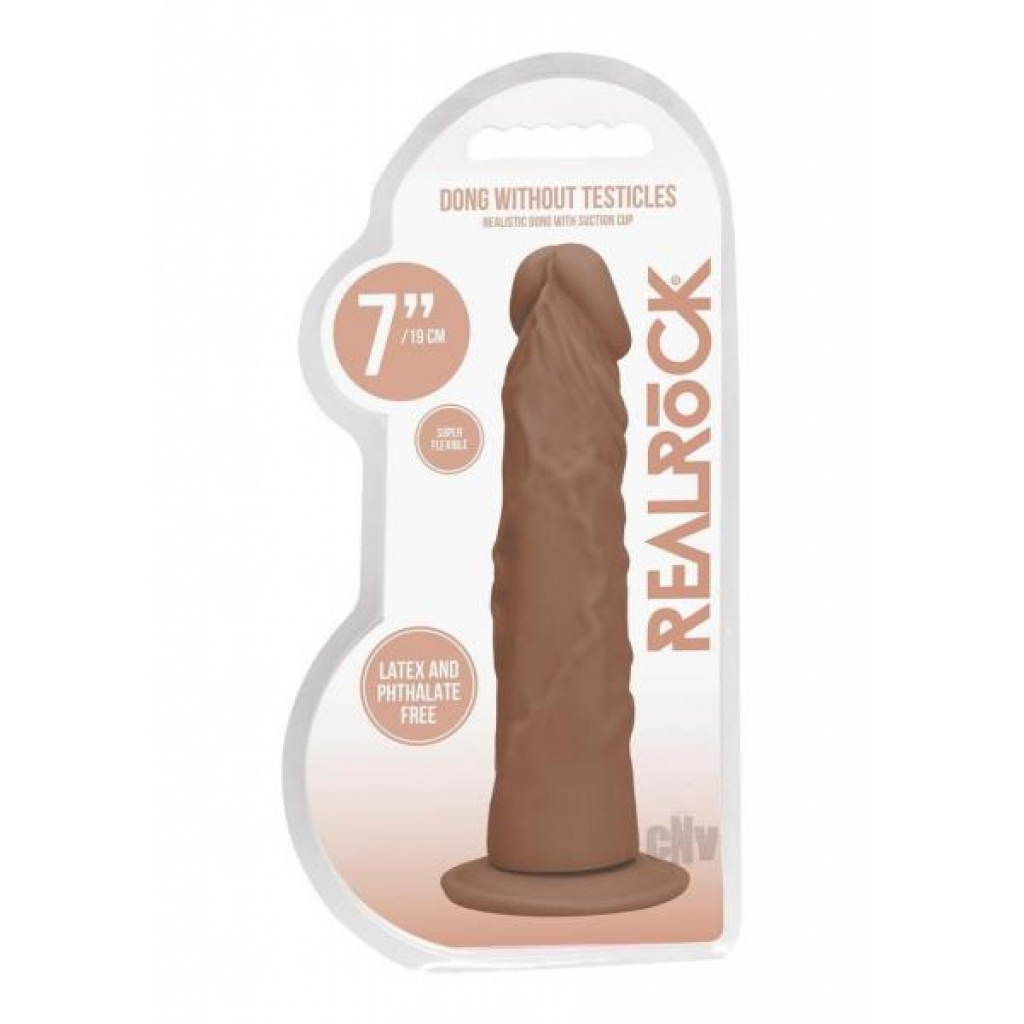 Realrock Dong Without Balls - 7 inches Tan