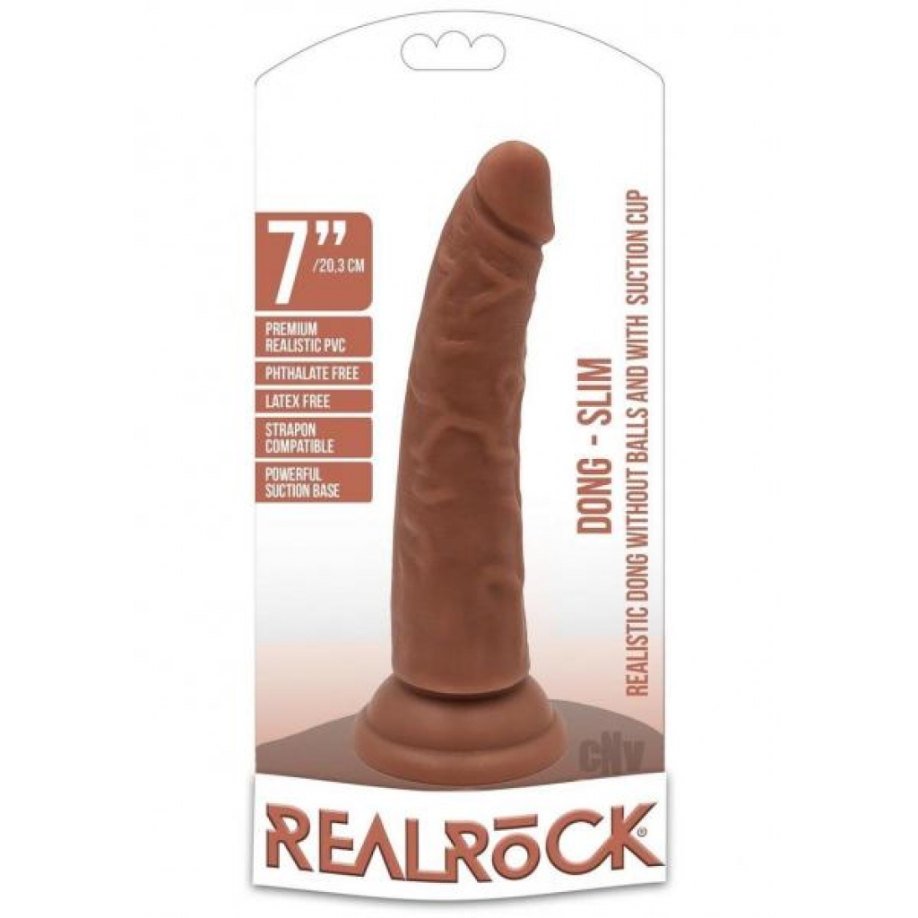 Realrock Slim Dildo Without Balls - Tan for Effortless Pleasure