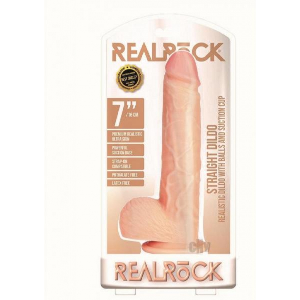 Realrock Straight W/balls 7 Vanilla - Shots America Llc