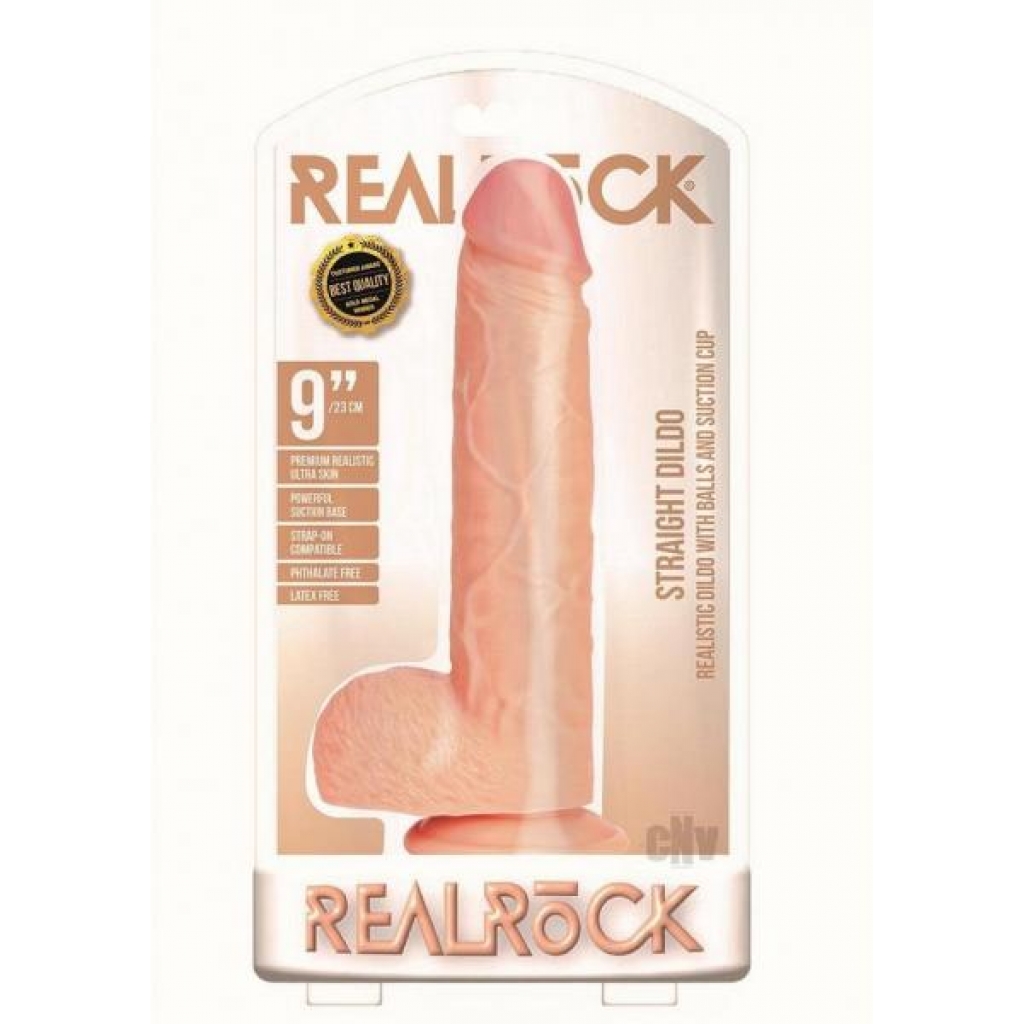 Realrock Straight W/balls 9 Vanilla - Shots America Llc