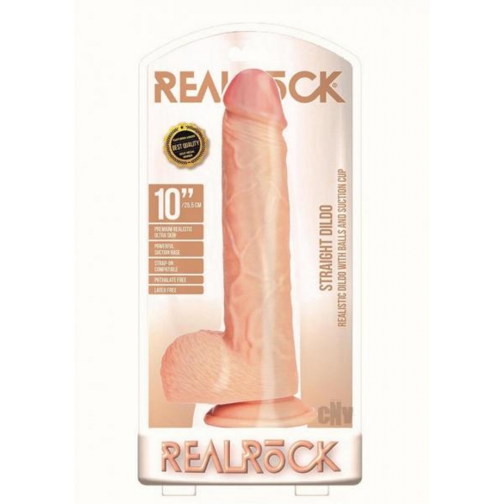 Realrock Straight W/balls - 10 Vanilla