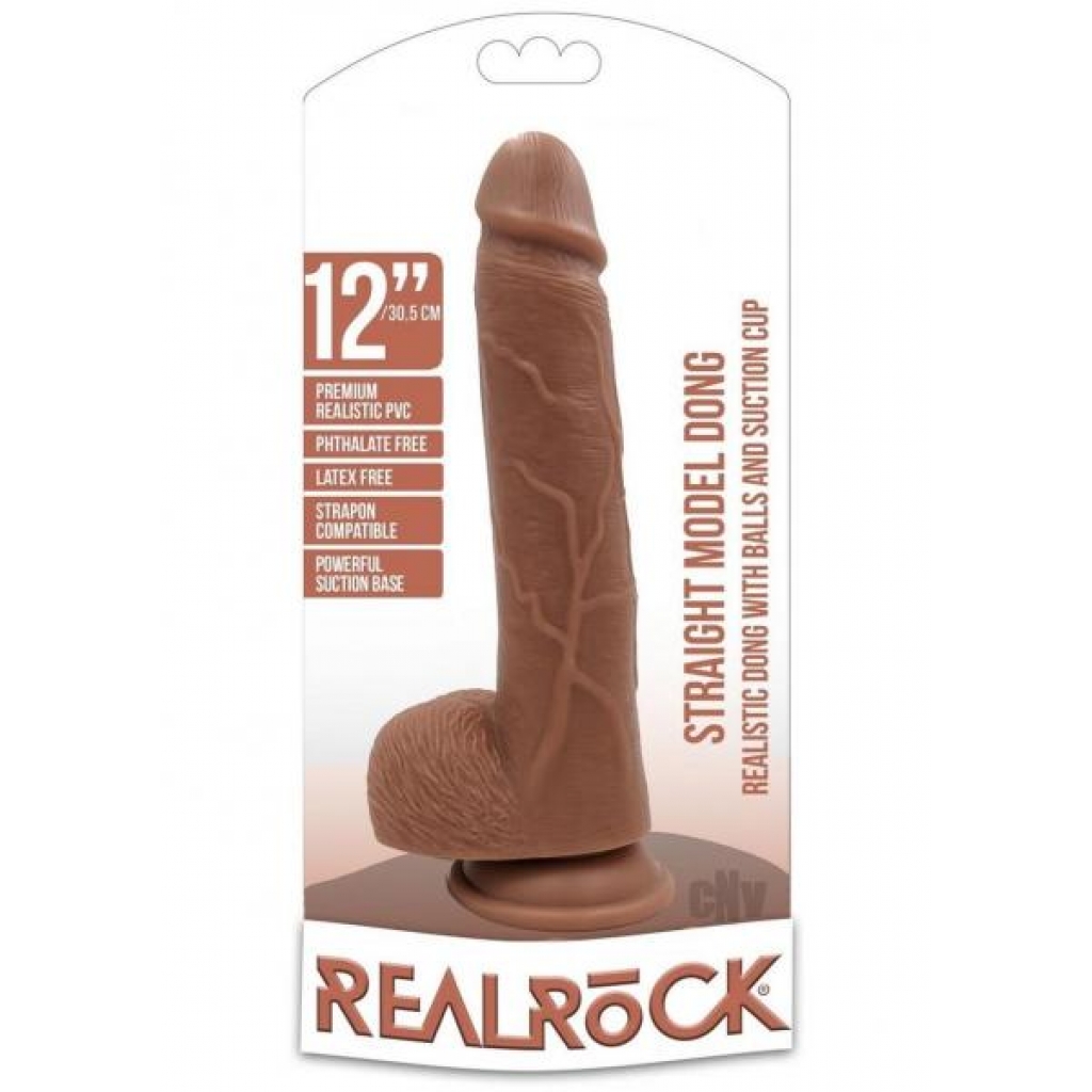 Realrock Straight W/balls 12 Tan - Shots America Llc