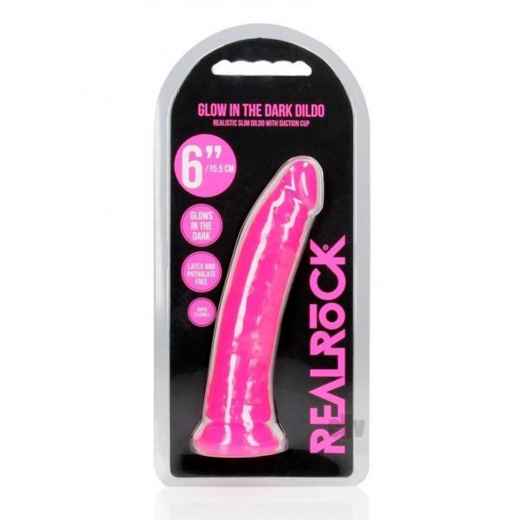 Realrock Slim GLOW Dildo - Pink