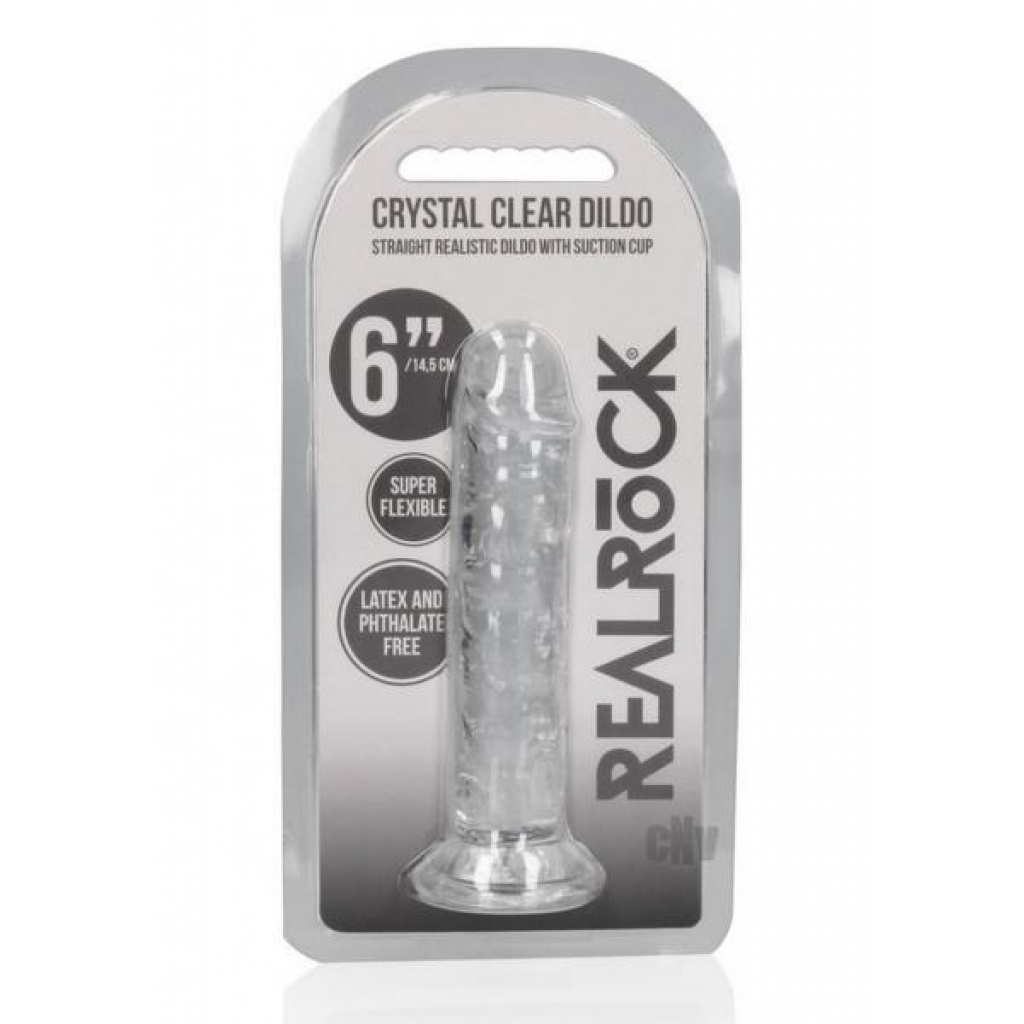 Realrock Straight Without Balls Dildo - 6 Inches - Clear