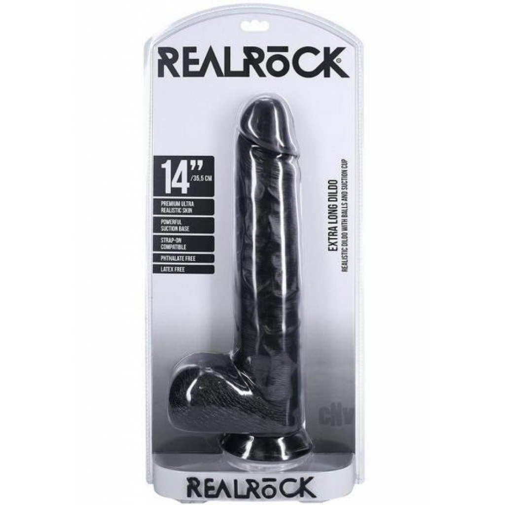 Realrock Xl Straight W Balls 14 Black - Shots America Llc