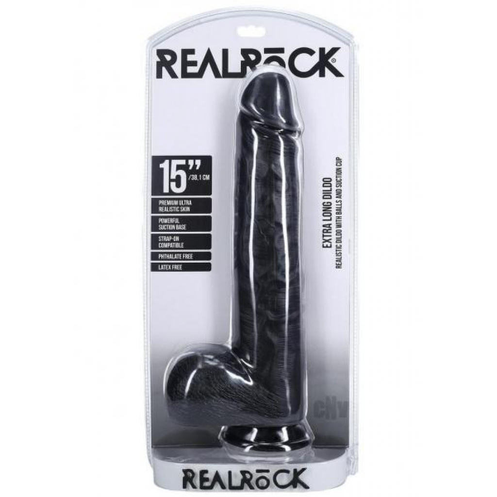 Realrock Xl Straight W Balls 15 Black - Shots America Llc