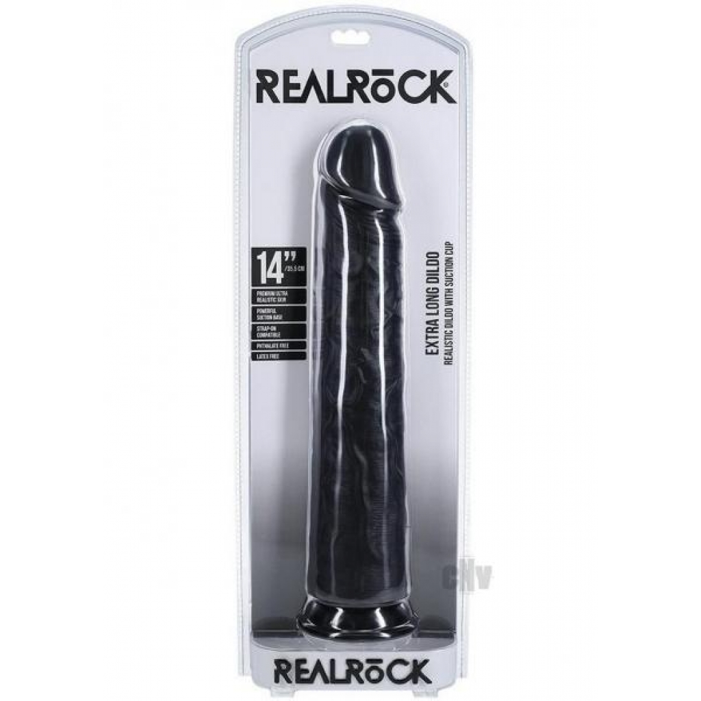 Realrock Xl Straight 14 Black - Shots America Llc