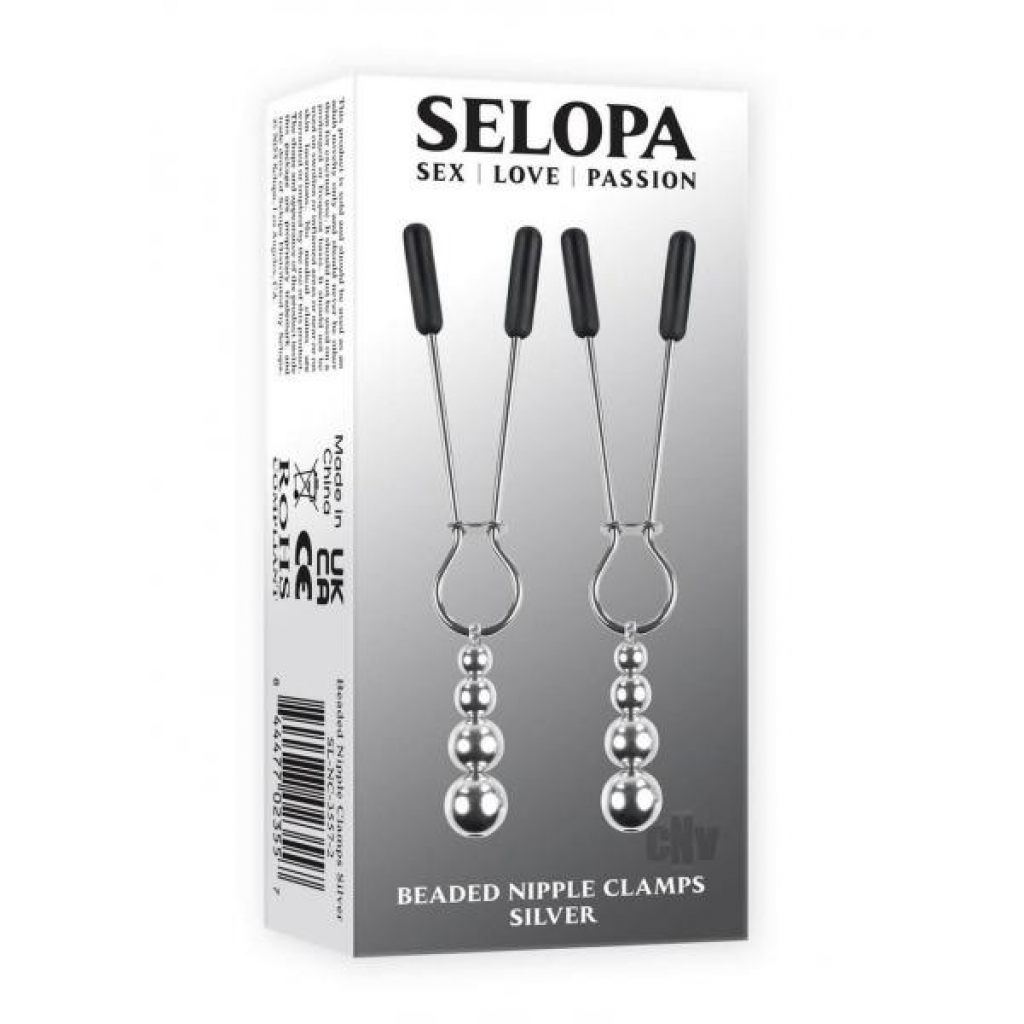 Selopa Beaded Nipple Clamps Silver