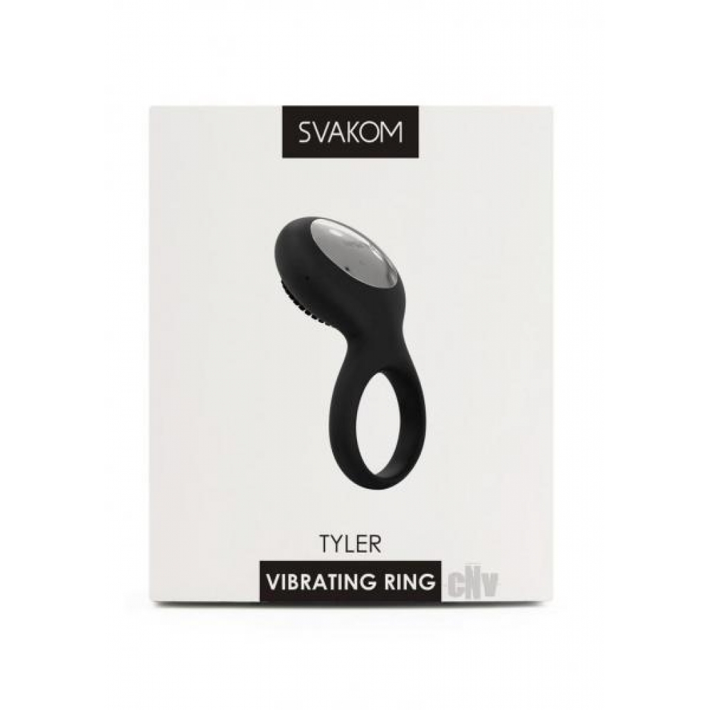 Svakom Tyler Rechargeable Couples' Clitoris Stimulating Vibrating Ring - Black