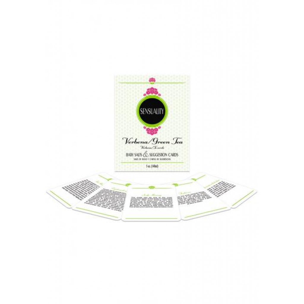 Sensuality Verbena Green Tea Scented Bath Salts With Suggestion Cards - Kheper Games