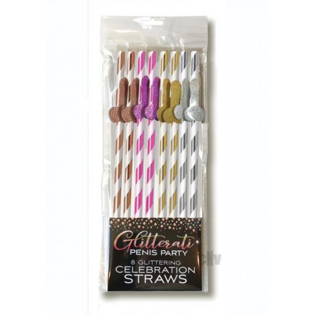 Glitterati Tall Straws 8pk - Little Genie Productions Llc.