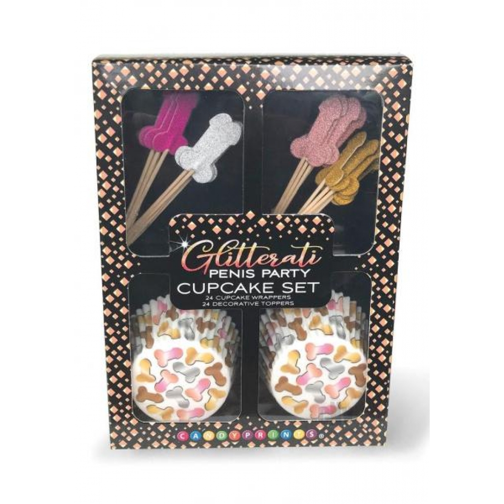 Glitterati Penis Cupcake 48pc Set - Little Genie Productions Llc.