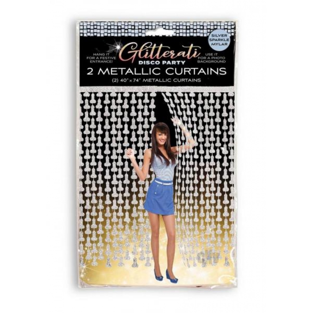 Glitterati Disco Penis Curtains 2ea 6` - Little Genie Productions Llc.