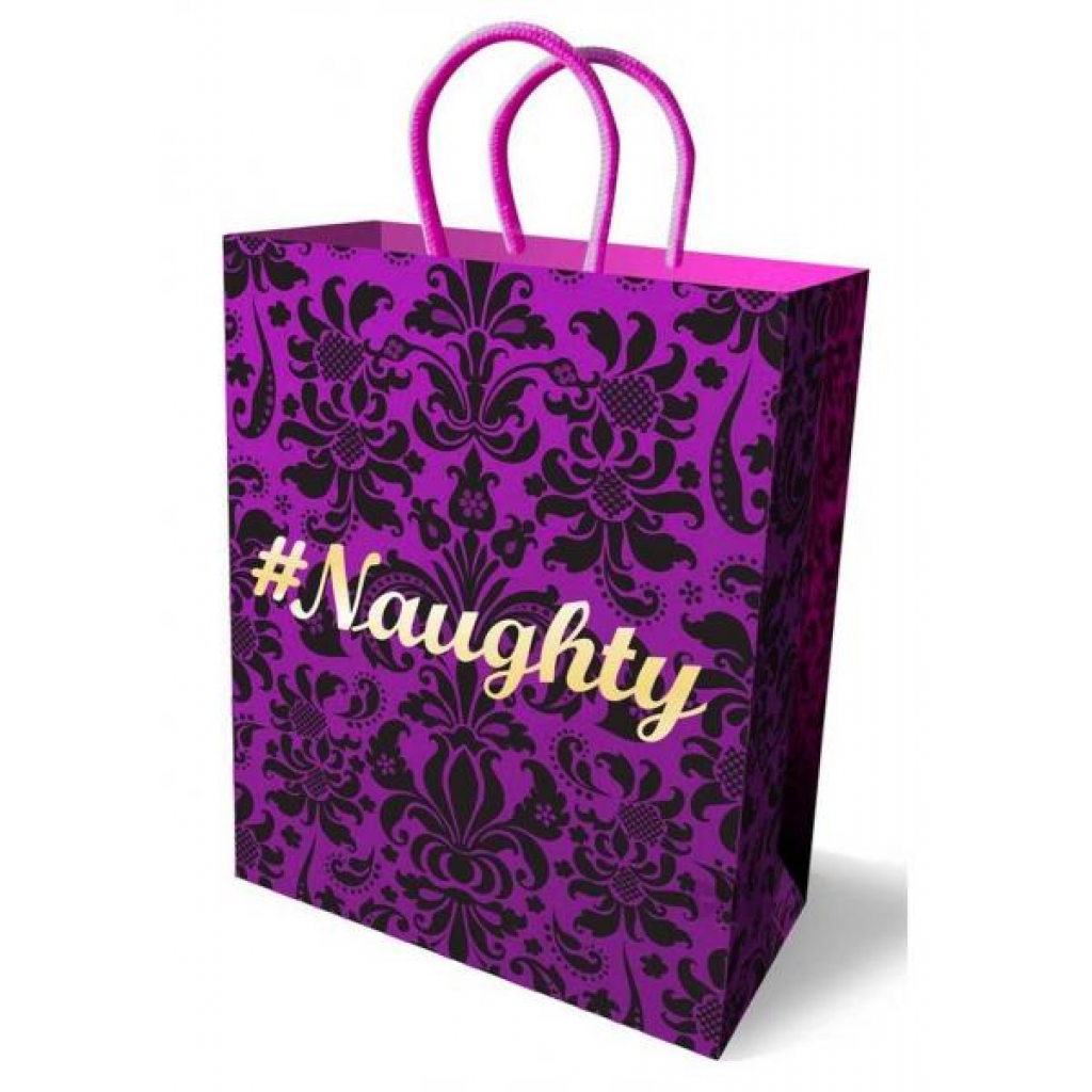 #Naughty Gift Bag - Purple, 10 inches