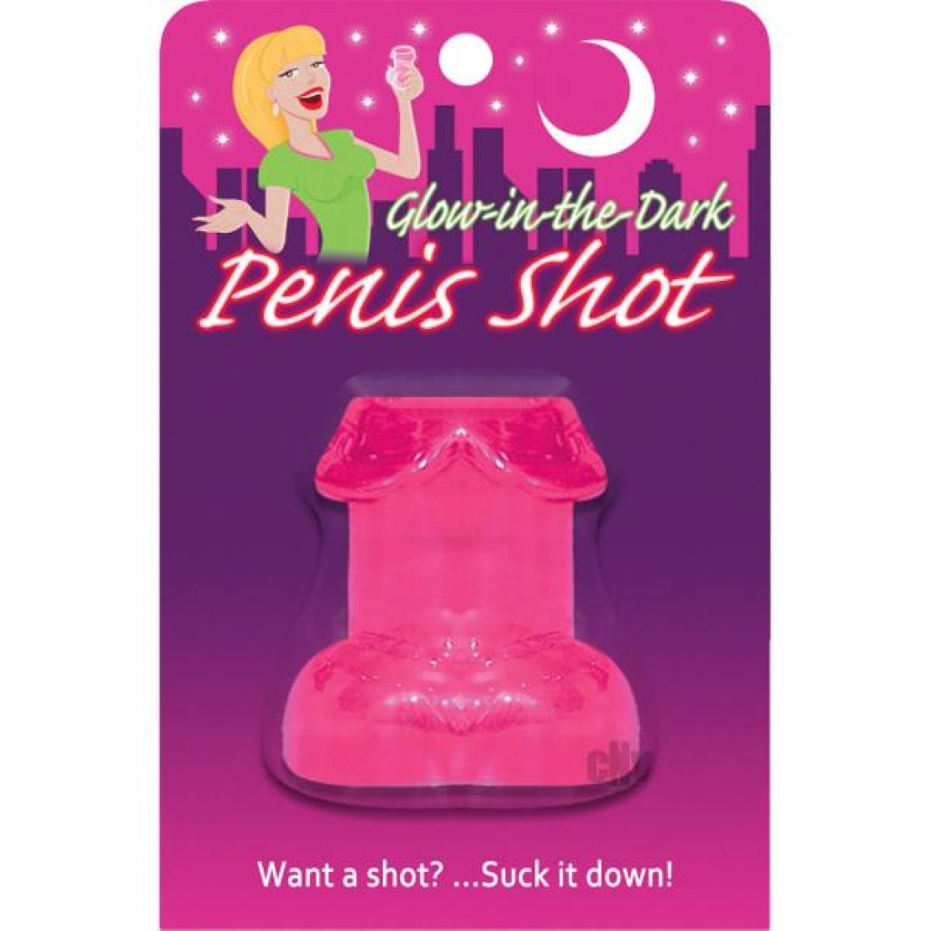 Glow In The Dark Penis Shot Glass Pink - Kheper Games