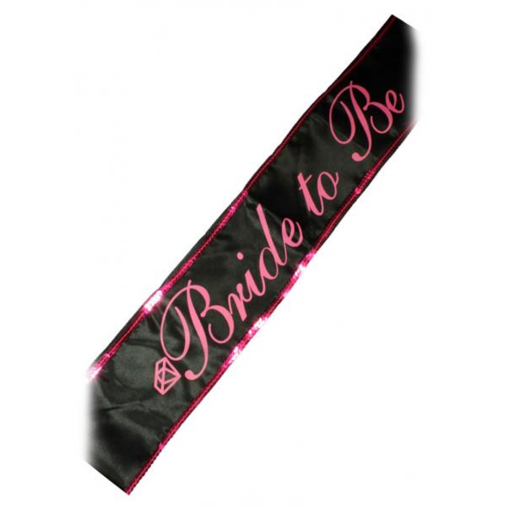 Bride To Be Adjustable Party Sash Black/Pink - Little Genie 