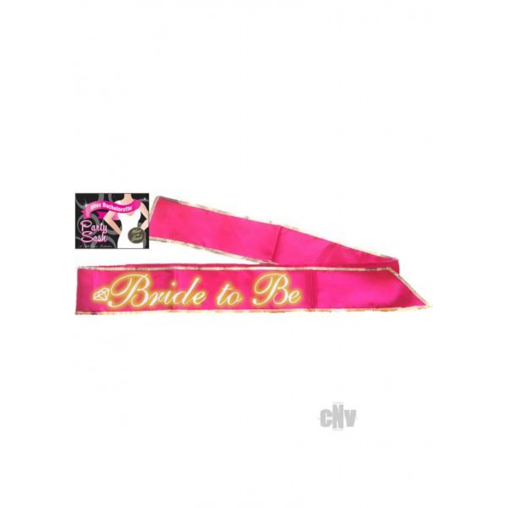 Bride To Be Glow In The Dark Sash Hot Pink - Little Genie 