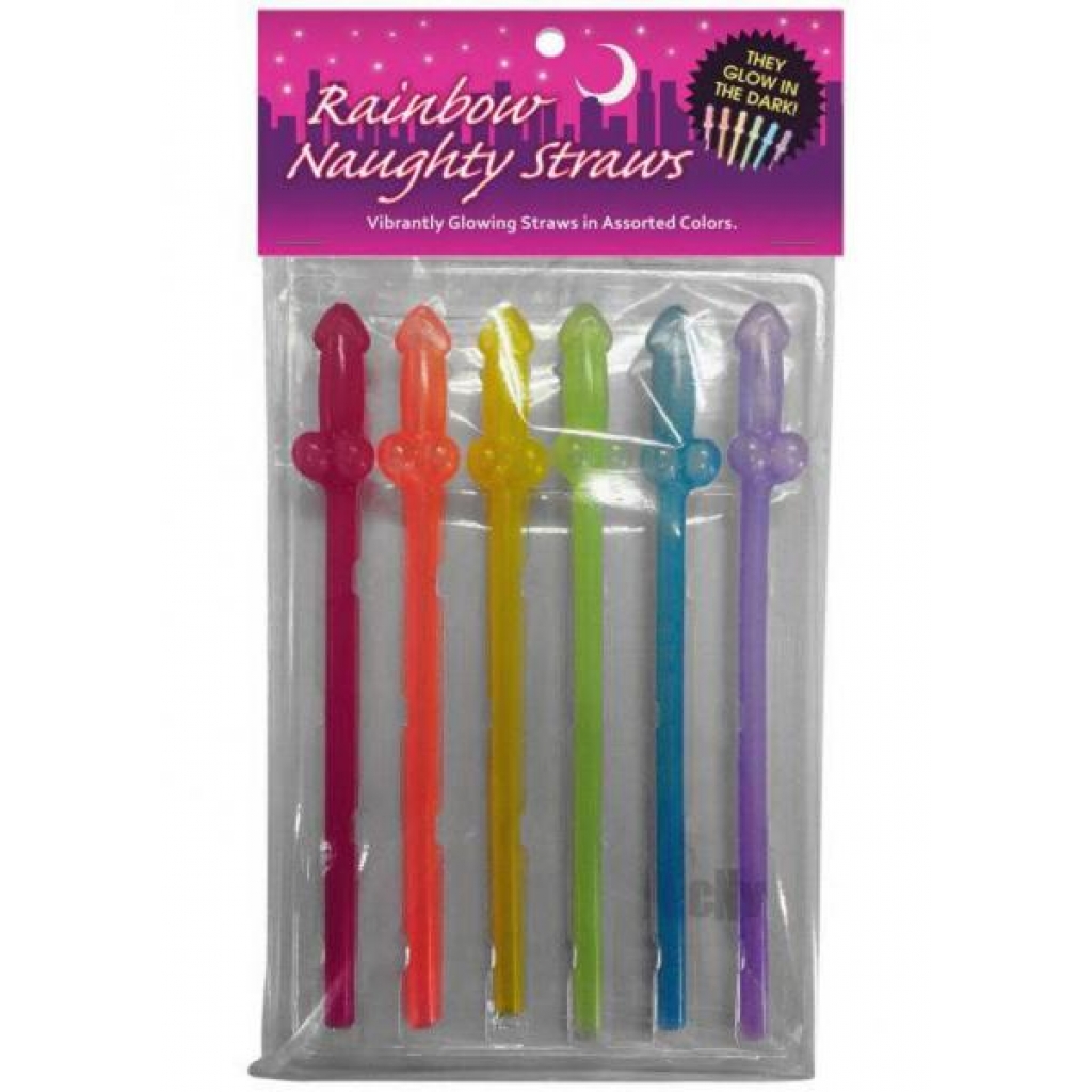 Gitd Rainbow Naughty Straws 6pk - Kheper Games, Inc.