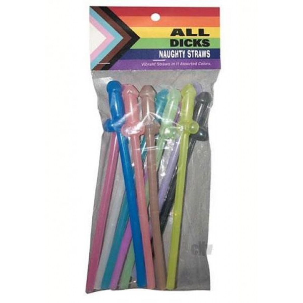 All Dicks Naughty Straws - Rainbow Fun