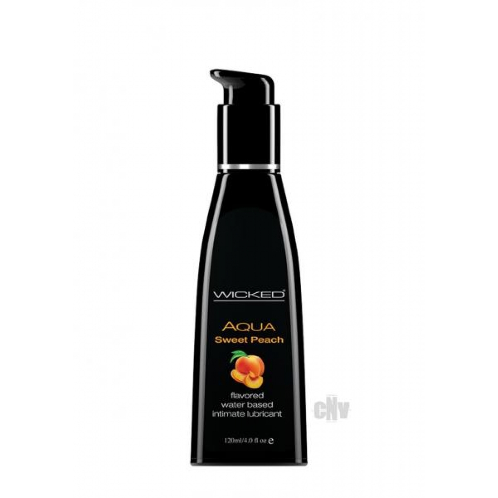 Wicked Aqua Sweet Peach Flavored Lubricant 4oz - Wicked Sensual Care