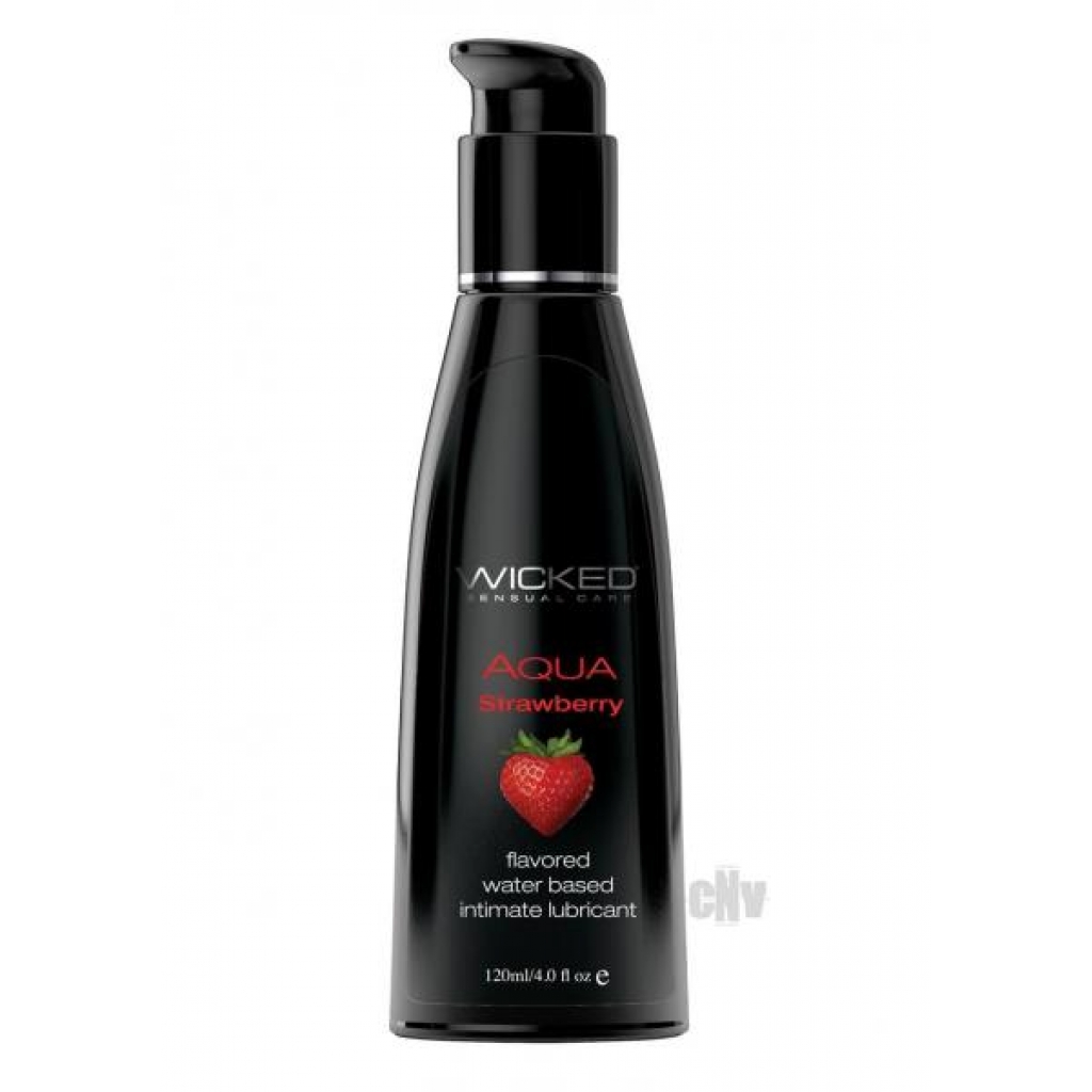 Wicked Aqua Strawberry Lube 4oz - Wicked Sensual Care