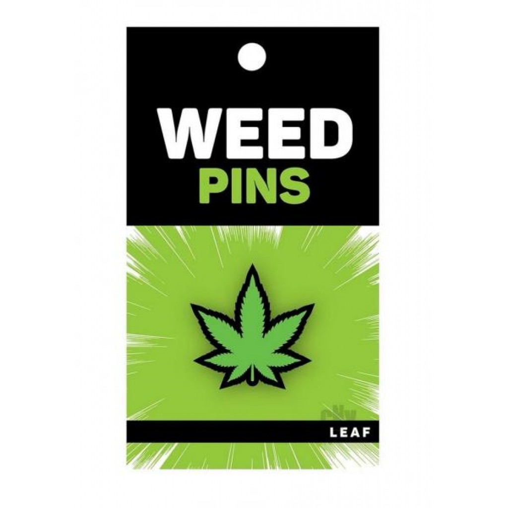 Marijuana Leaf Green Enamel Pin - Wood Rocket Llc