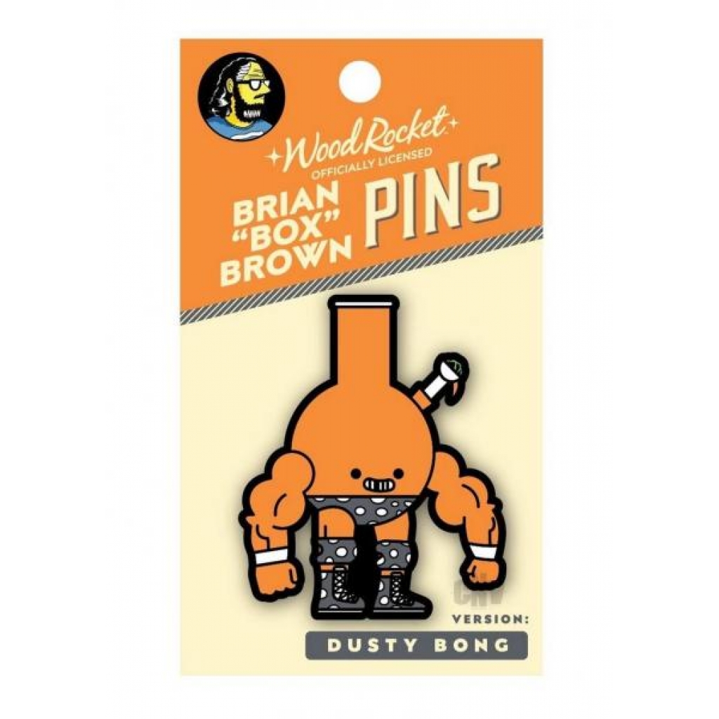 Box Brown Dusty Bong Enamel Pin - Wood Rocket Llc