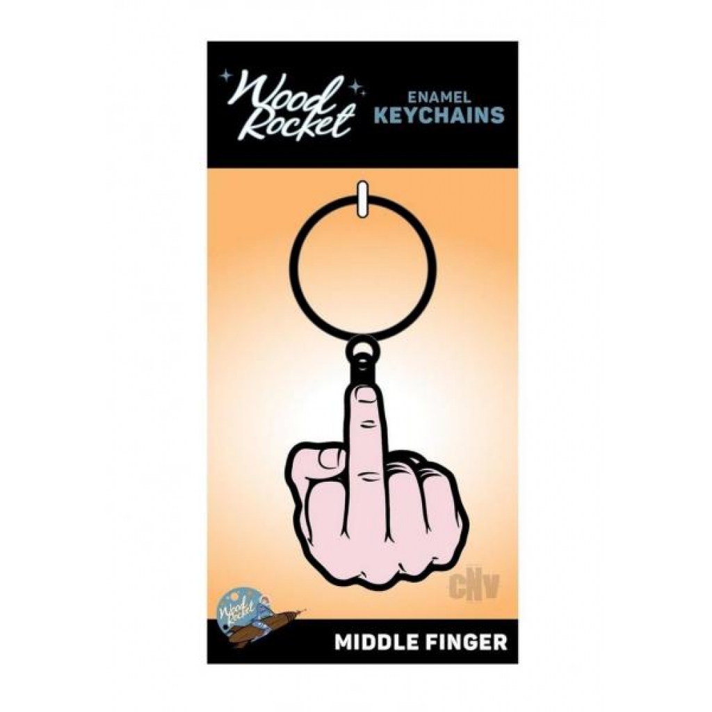 Middle Finger Keychain - Wood Rocket Llc