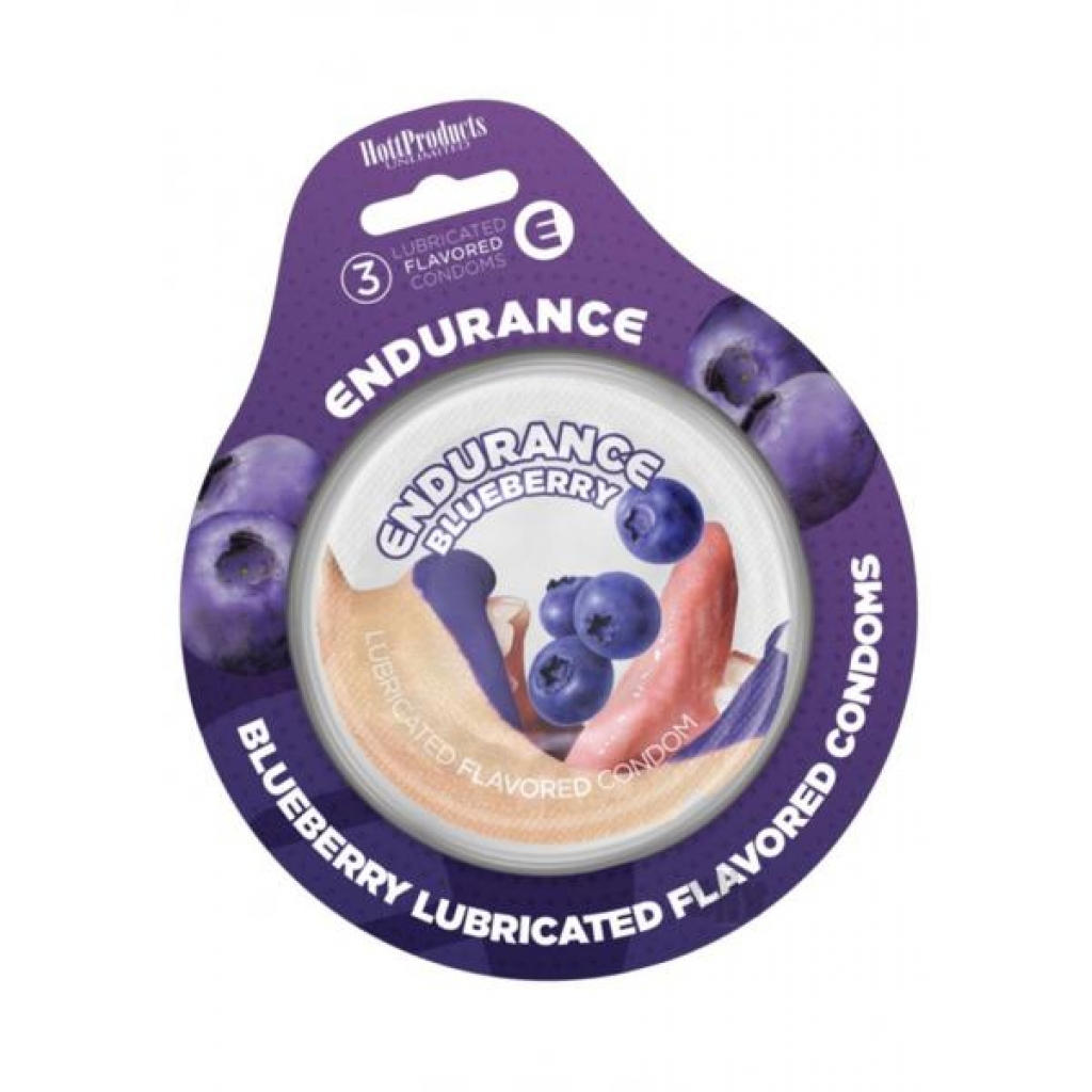 Endurance Condoms Blueberry 3pk - Hott Products