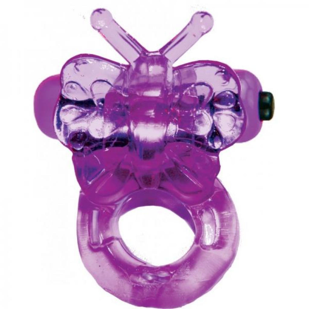 Purrrfect Pets Buzzy Butterfly Vibrating Ring Purple - Hott Products